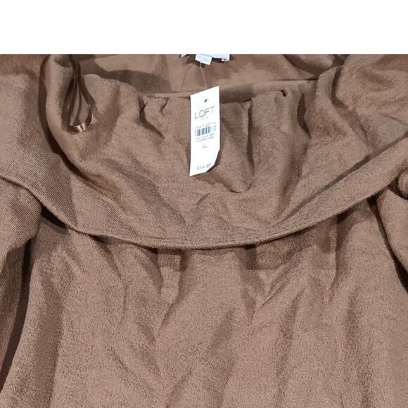 LOFT Outlet Cowl Neck Knit Top XL Brown | NWT Cozy Fall Layer - Picture 1 of 5
